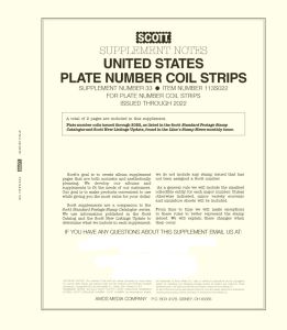 2022 Scott U.S. Plate Number Coil Strips Simplified Stamp Supplement #33 - 113S022