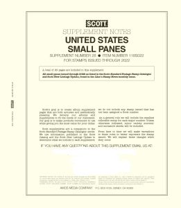 2022 Scott U.S. Small Panes Stamp Supplement #28 - 118S022
