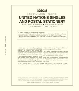 2022 Scott U.N. Singles & Postal Stationary Supplement #58 - 551S022