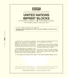 2022 Scott U.N. Imprint Blocks Supplement #71 - 552S022