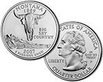 Montana State Quarter 2007 Philadelphia Mint