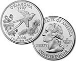 Oklahoma State Quarter 2008 Philadelphia Mint