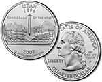 Utah State Quarter 2007 Philadelphia Mint