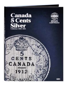 Whitman Coin Folder #3201 Canadian 5 Cent Silver 1858-1921
