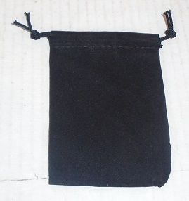 Velour Drawstring Certified Coin Pouches - Black