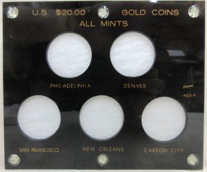CLOSE OUT Capital #423F All Mints U.S. $20 Gold Coins BLACK
