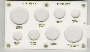 Capital #433G U.S. Gold Type Set for Liberty, Indian & St Gaudens