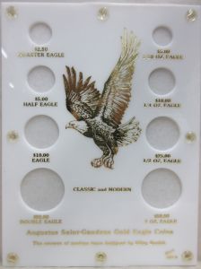 CLOSE OUT Capital #456G Augustus St. Gaudens Gold Eagle Coins WHITE