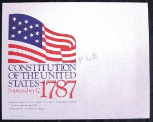 Historical Documents Four Page Constitution Set