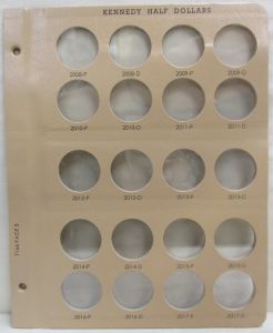 Dansco Update Page 7166-5 for Kennedy Half Dollars Dated 2008 P-2017 D