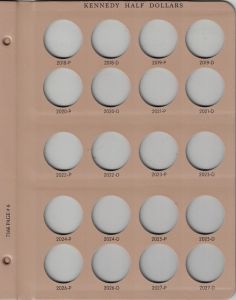 Dansco Update Page 7166-6 for Kennedy Half Dollars Dated 2018 P-2027 D