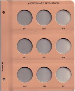 Dansco Update Page 7181-4 for American Silver Eagles dated 2013-2021
