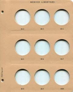 Dansco Update Page 7232-4 for Mexican Libertads dated 2012 - 2020