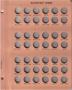 Dansco Update Page 8125-6 for Roosevelt Dimes with Proofs Dated 2013 D - 2023 S