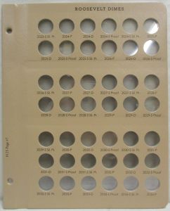 Dansco Update Page 8125-7 for Roosevelt Dimes with Proofs Dated 2023 S Silver Proof - 2034 P