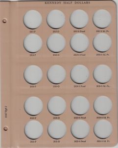 Dansco Update Page 8167-2 for Kennedy Half Dollars with Proofs dated 2017 P-2021 S Silver Proof