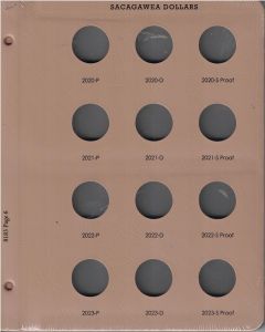 Dansco Update Page 8183-6 for Sacagawea Dollars with proofs Dated 2020 P-2023 S Proof