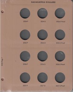Dansco Update Page 8183-7 for Sacagawea Dollars with proofs Dated 2024 P-2027 S Proof