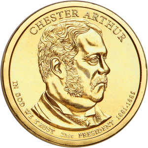 2012 P Chester A. Arthur Presidential Dollar