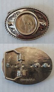 Small Dollar Belt Buckle Coin Holder 