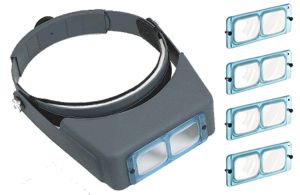 Binocular Magnifier Visor with 4 Glass Lenses