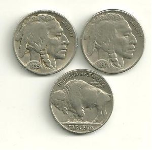 1913 Type I Buffalo Nickel - Good to Very Good Condition 
