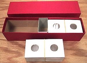 Heco 2x2 Staple type Large Dollars (Morgan, Peace, Eisenhower) 100 pcs. with red storage box