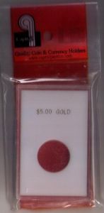 CLOSE OUT Capital Slab Type 2x3 $5.00 Gold Holder - White