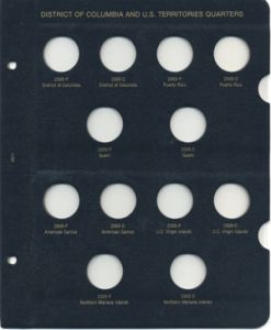 Whitman Classic Statehood Quarters Trust Territories & D.C. 2009 P&D Mints Update Page #2871 for #8089 Album