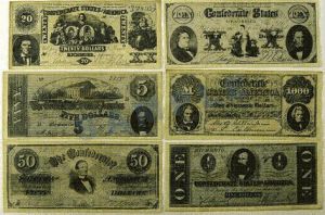 Paper Money Replica Confederate Money Set C
