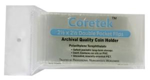 pack of 50 pcs Coretek Non-Vinyl 2 1/2 x 2 1/2 Coin Flips - no inserts 