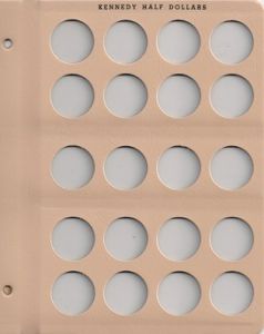 Dansco Blank Page - Imprinted "Kennedy Half Dollars"
