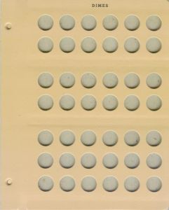 Dansco Coin Album Blank Page - Imprinted "Dimes"
