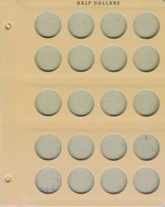 Dansco Coin Album Blank Page - Imprinted "Half Dollars"