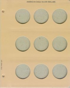 Dansco Coin Album Blank Page - imprinted "American Eagle Silver Dollars"
