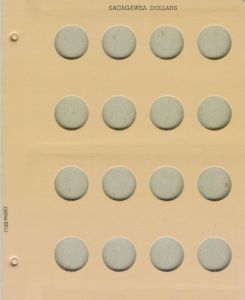 Dansco Coin Album Blank Page - imprinted "Sacagawea Dollars"