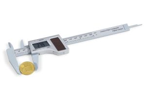 Lighthouse Carbon Fiber Digital Battery or Solar Powered Slide Gauge Coin Caliper EXAKT #346743