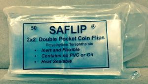 pack of 50 pcs. ET Kointain SAFLIP Non Vinyl 2x2 Coin Flips - no inserts