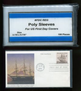pack of 100 First Day Cover Poly Bags