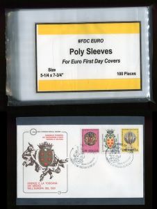 pack of 100 First Day Cover Euro Poly Bags