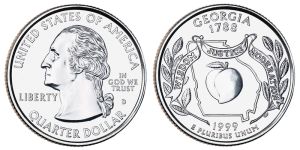 Georgia State Quarter 1999 Denver Mint