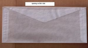 Box of 1000 JBM Open Side #10 Glassine Envelopes 4 1/8'' X 9 1/2'' (HxW) #JBM51