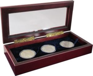 Guardhouse Glass Top Display Box for 3 Coins in Capsules #829740