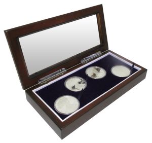 Guardhouse Glass Top Display Box for 4 Coins in Capsules #829746