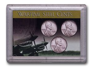 Harris 2x3 Frosty Edge 1943 P, D & S Mint U.S. Steel Cent Holder