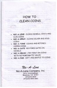 "How To Clean Coins" booklet