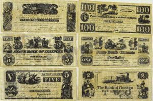 Paper Money Replica Illinois Banknote Set