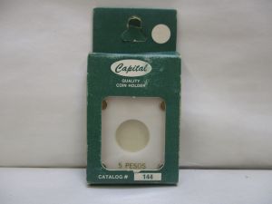 CLOSE OUT Capital #144 2x2 Mexico Gold 5 Peso Coin Holder WHITE