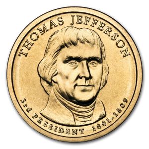2007 D Thomas Jefferson Presidential Dollar