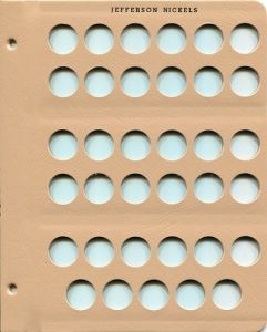 Dansco Blank Page - imprinted "Jefferson Nickels"